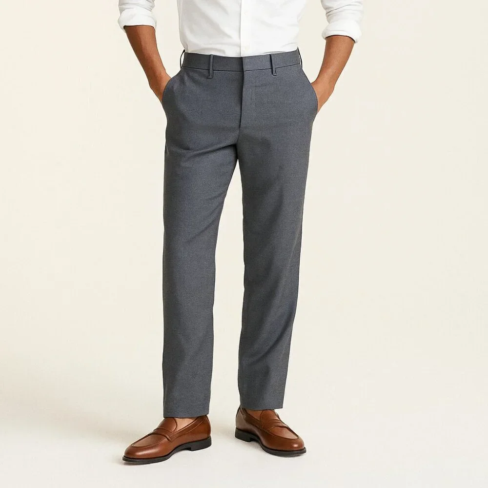 J.Crew Bowery Gray Dress Pants 100% Cotton Classic Trousers Size 32 x 30